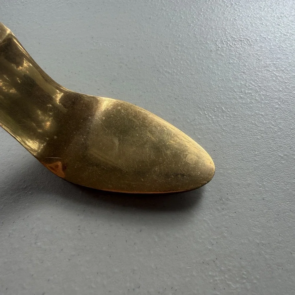Vintage Gerrity Products Brass High Heel Shoe Paperweight 24K Gold Electroplate